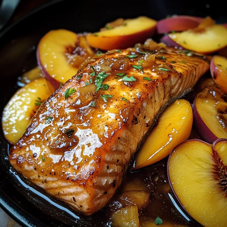 Bourbon Peach Roasted Salmon