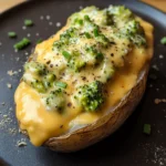 Cheesy Baked Potatoes with Broccoli Cheese Sauce