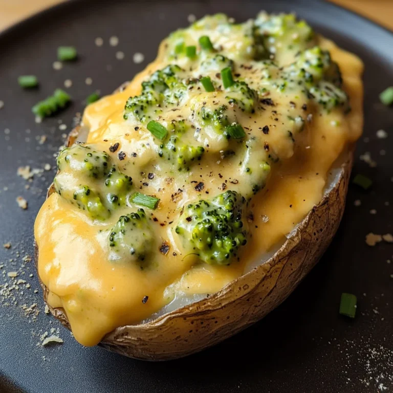 Cheesy Baked Potatoes with Broccoli Cheese Sauce