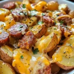 Cheesy Ranch Potatoes and Smoked Sausage