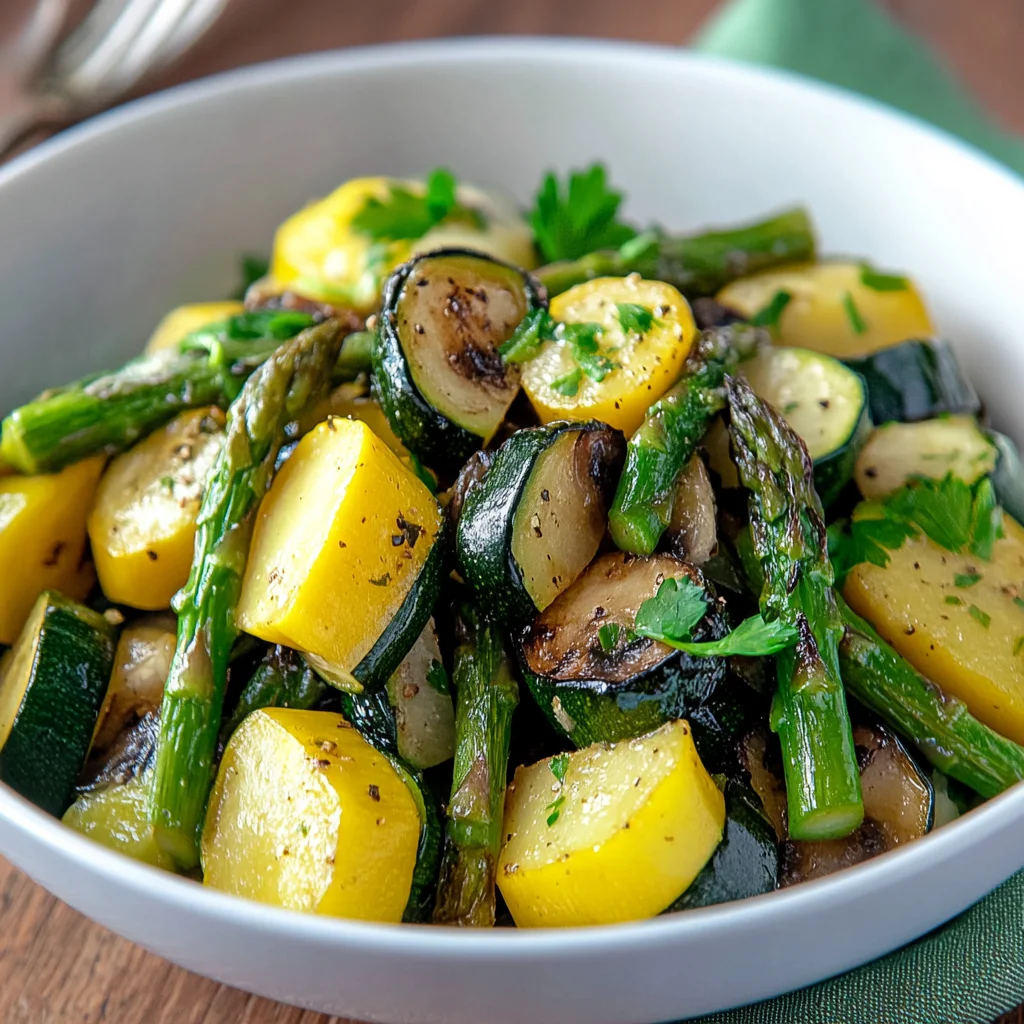 Flavorful Asparagus with Zucchini and Squash