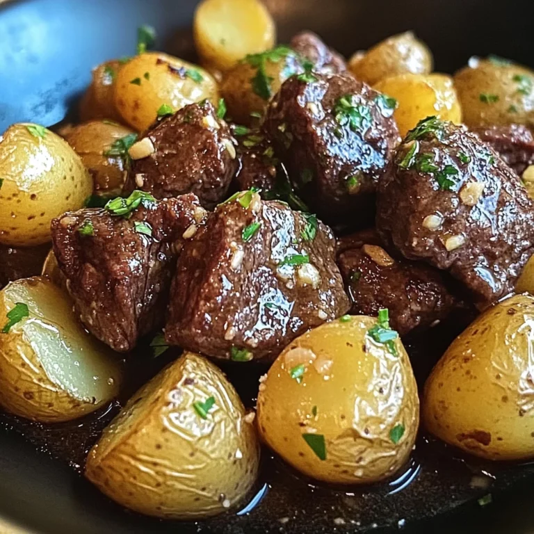 Garlic Butter Beef Bites with Potatoes