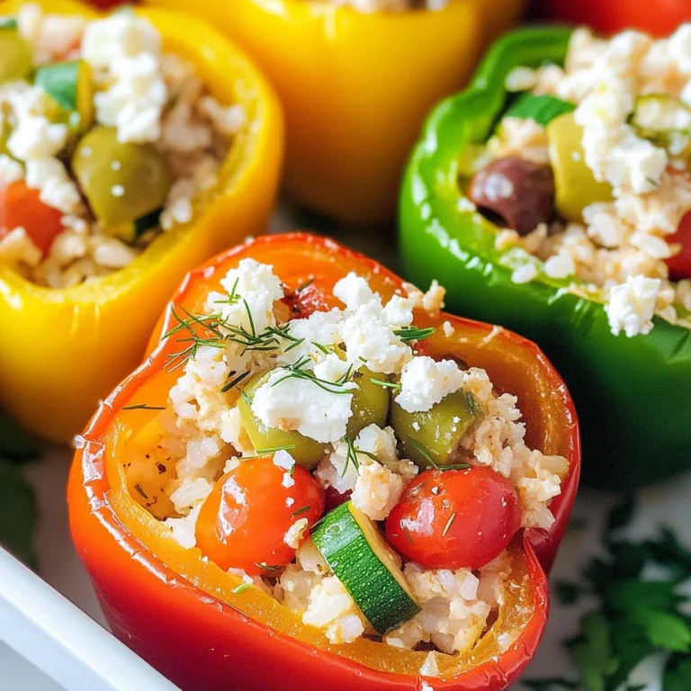 Greek Chicken Stuffed Peppers