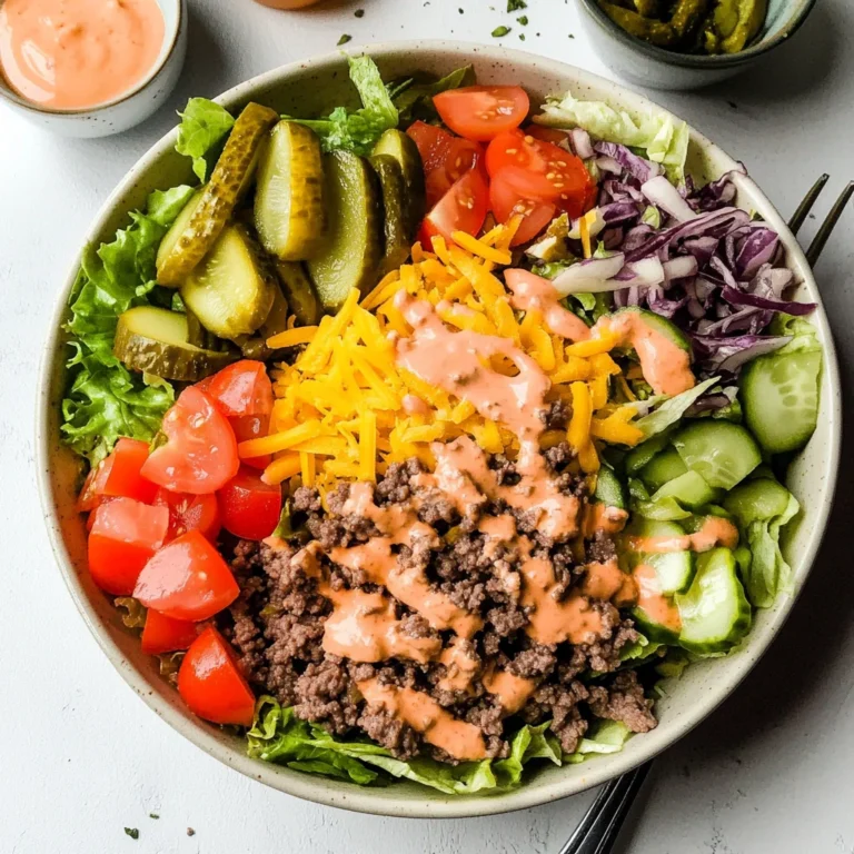 Burger Salad Bowl with Special Sauce Dressing