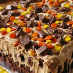 Chocolate Peanut Butter Poke Cake