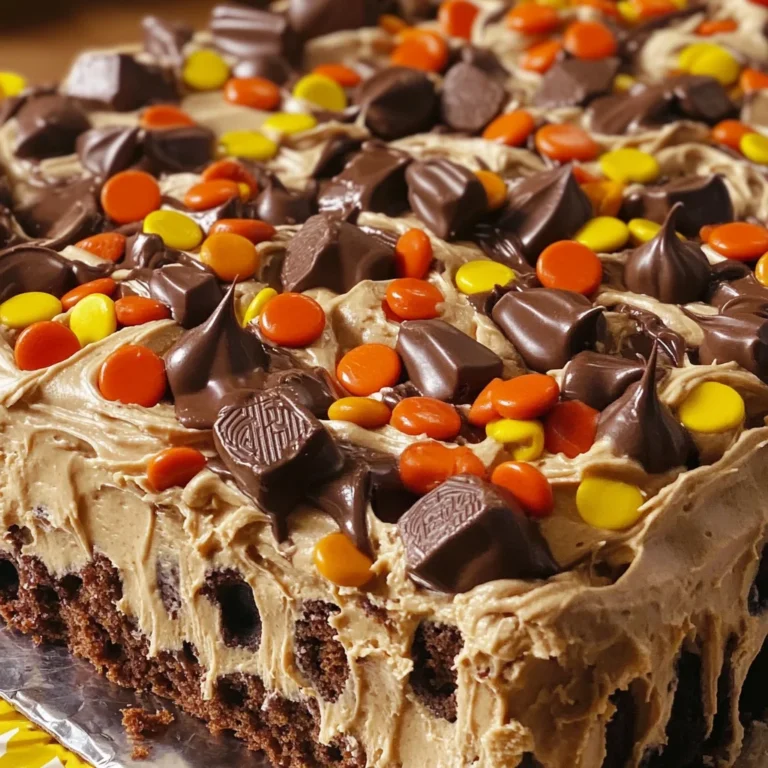 Chocolate Peanut Butter Poke Cake