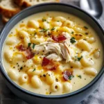 Creamy Chicken Macaroni Cheese Soup