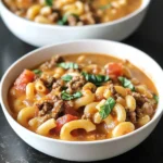 Creamy Ground Beef and Macaroni Tomato Soup