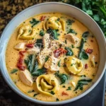 Creamy Tuscan Chicken Tortellini Soup Recipe