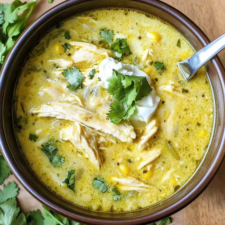 Green Chicken Enchilada Soup - Creamy and Cheesy!