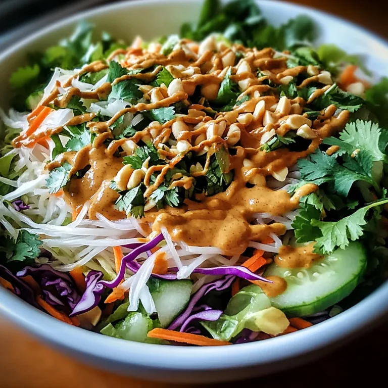 Spring Roll Salad with Peanut Dressing