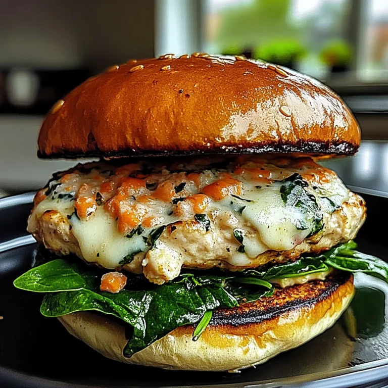 White Cheddar and Spinach Chicken Burgers