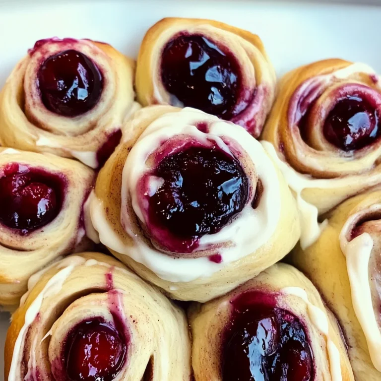 Cherry Cinnamon Rolls with Homemade Filling