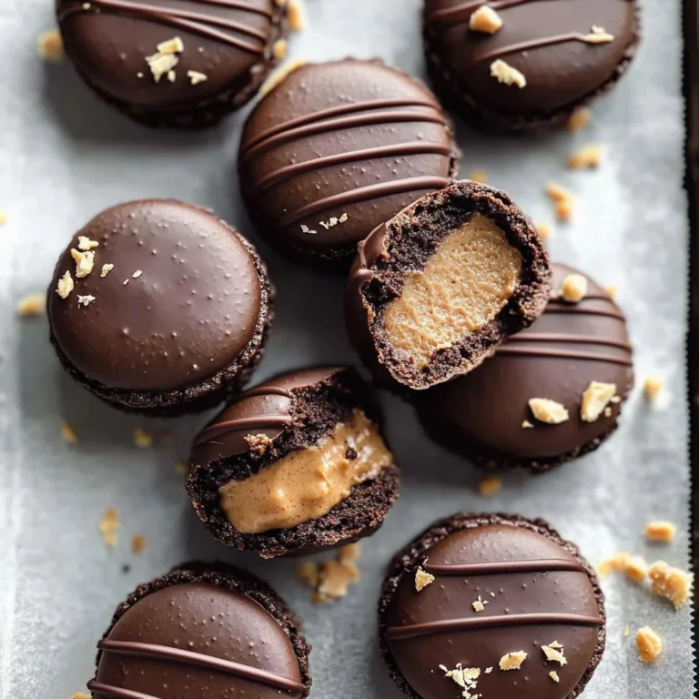 Chocolate Peanut Butter Macarons