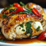 Roasted Red Pepper u0026 Mozzarella Stuffed Chicken